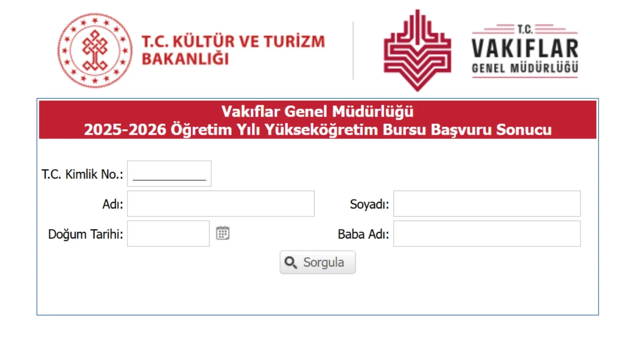 VGM BURS SONUÇLARI AÇIKLANDI! Burs sonuç sorgulama ekranı