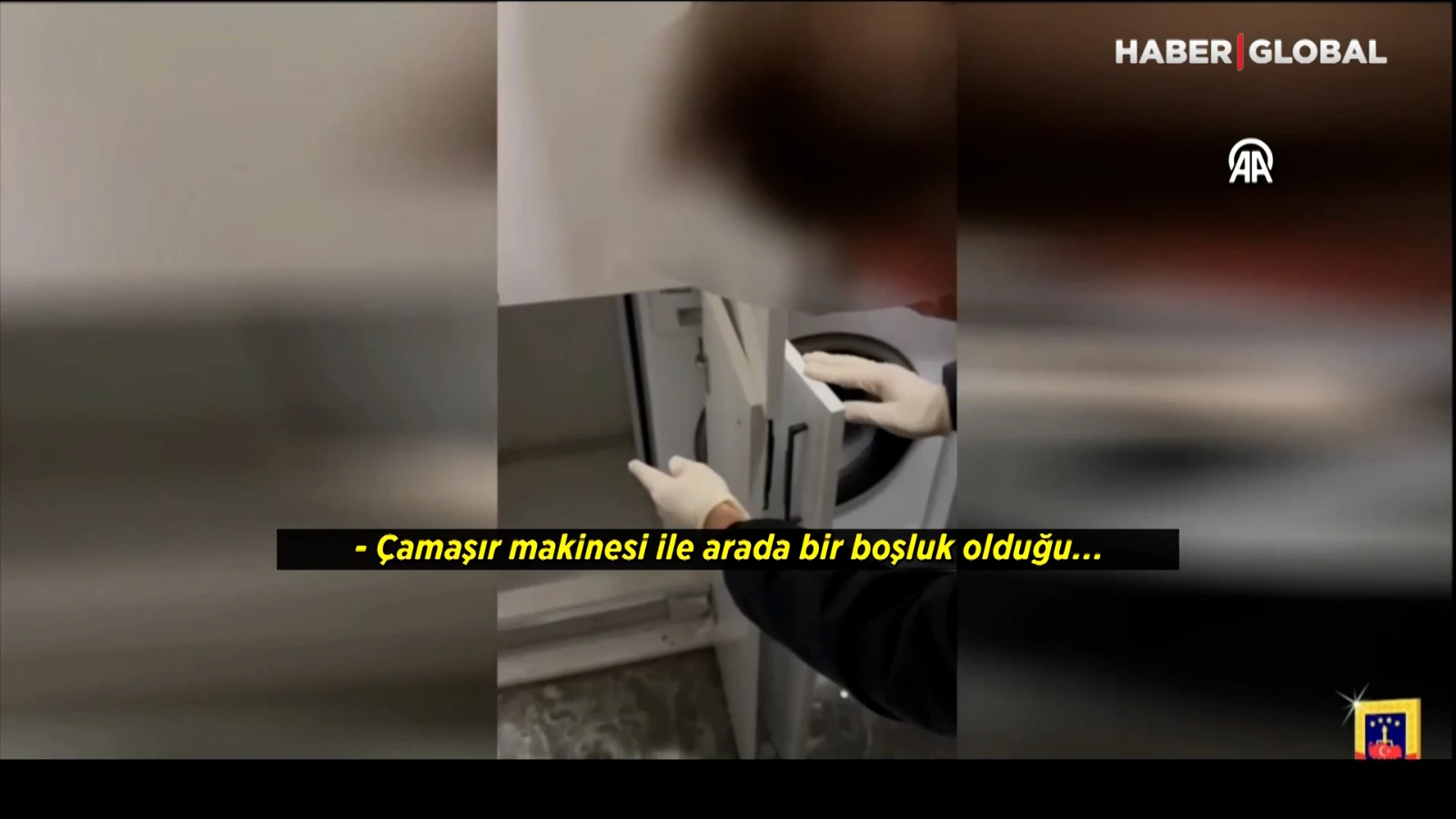 Çamaşır makinesinin altında "suç tüneli"
