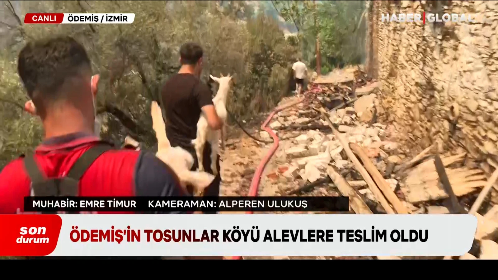 İzmir Ödemiş alevlere teslim oldu: Mahsur kalan hayvanlar böyle kurtarıldı