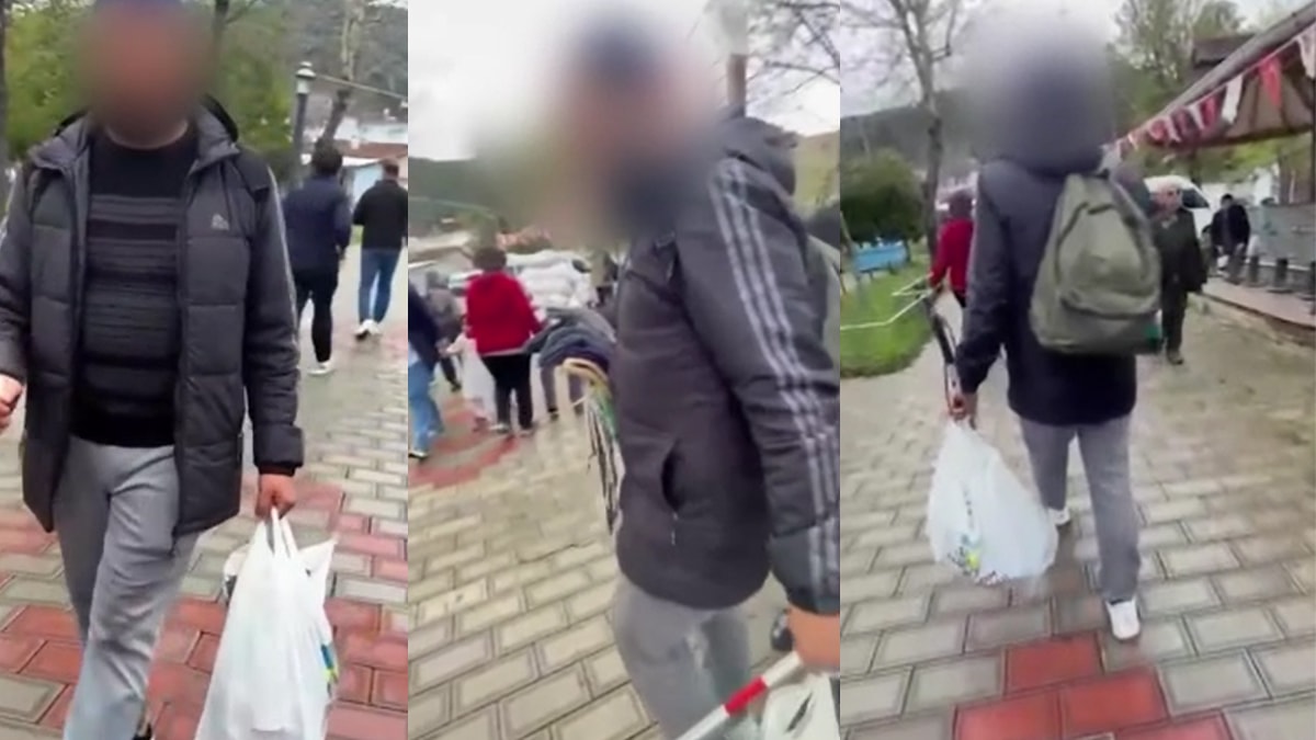 Görme engelli dilencinin gözleri zabıtayı görünce böyle açıldı!