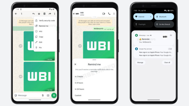 WhatsApp için “mesaj hatırlatma” özelliği geliyor