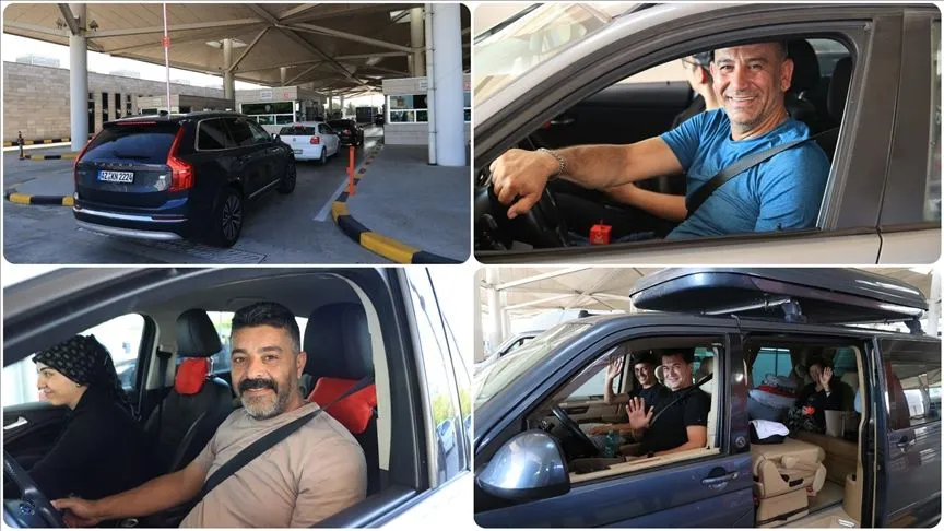 Gurbetçiler Türkiye'ye giriş yapmanın mutluluğunu yaşıyor