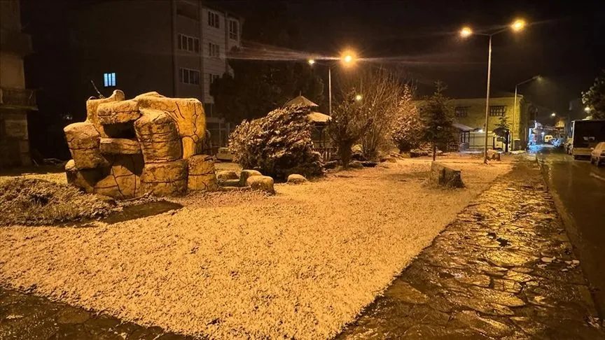 Erzincan ve Karabük'te kar yağışı etkili oluyor