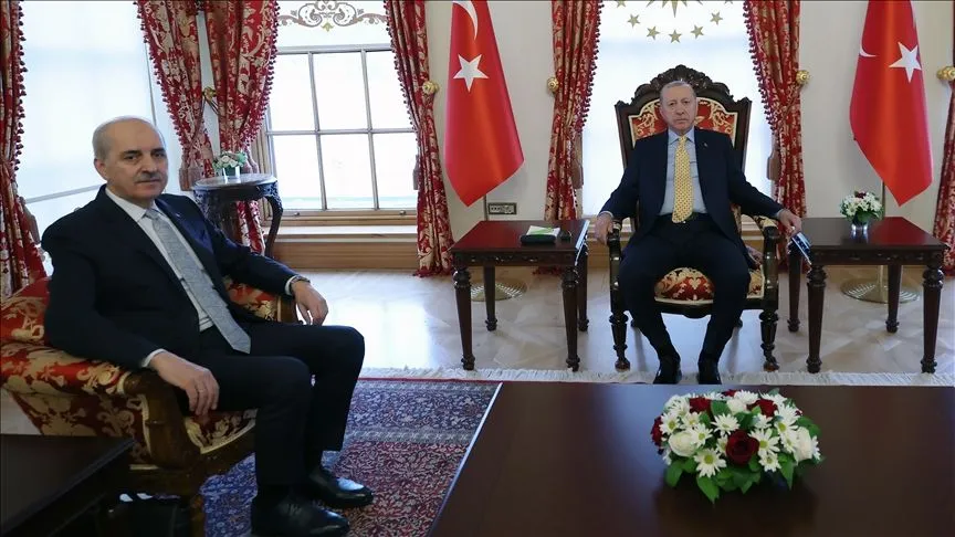 Cumhurbaşkanı Erdoğan, TBMM Başkanı Kurtulmuş'u kabul etti