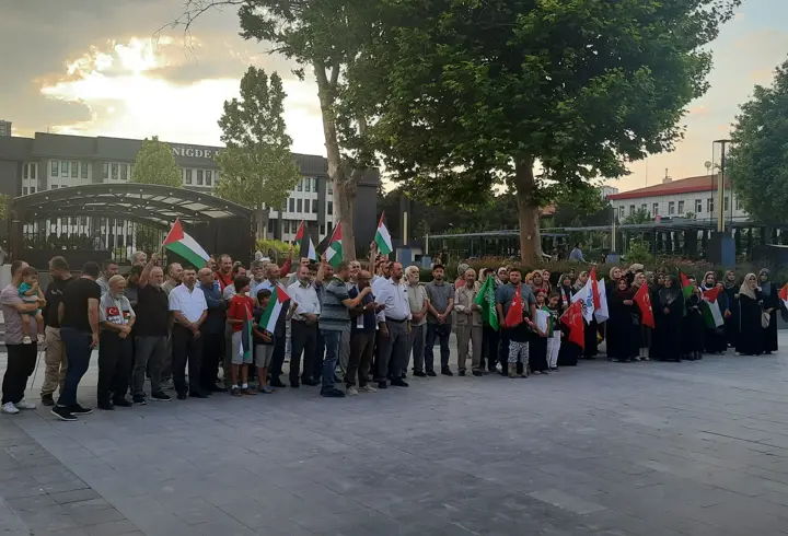 Niğde'de İsrail'in Gazze'ye yönelik saldırıları protesto edildi