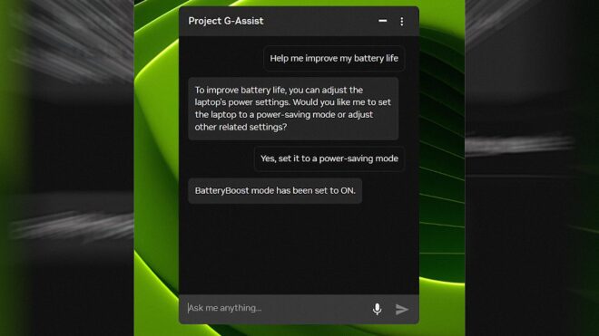 Nvidia: “Project G-Assist artık dizüstü ayarlarını da kontrol edebiliyor.”