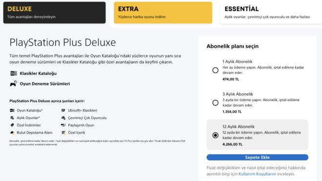 Zamlı PlayStation Plus fiyatları resmi Türkiye sayfasındaki yerini aldı