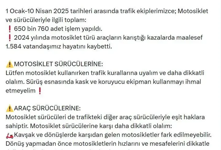 Bakan Yerikaya: 1 haftada 497 bin araca/sürücüye işlem yapıldı