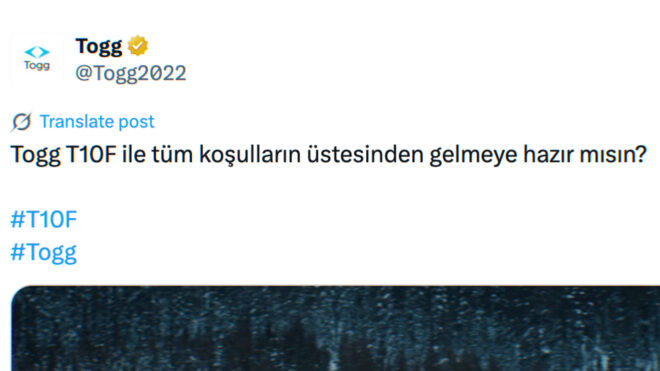 Togg, “T10F” için sosyal medya paylaşımlarına başladı