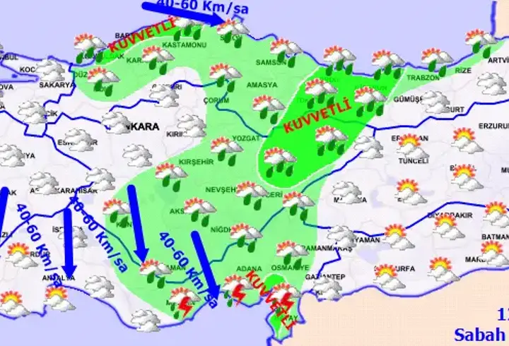 Meteoroloji'den 7 il için kuvvetli yağış uyarısı