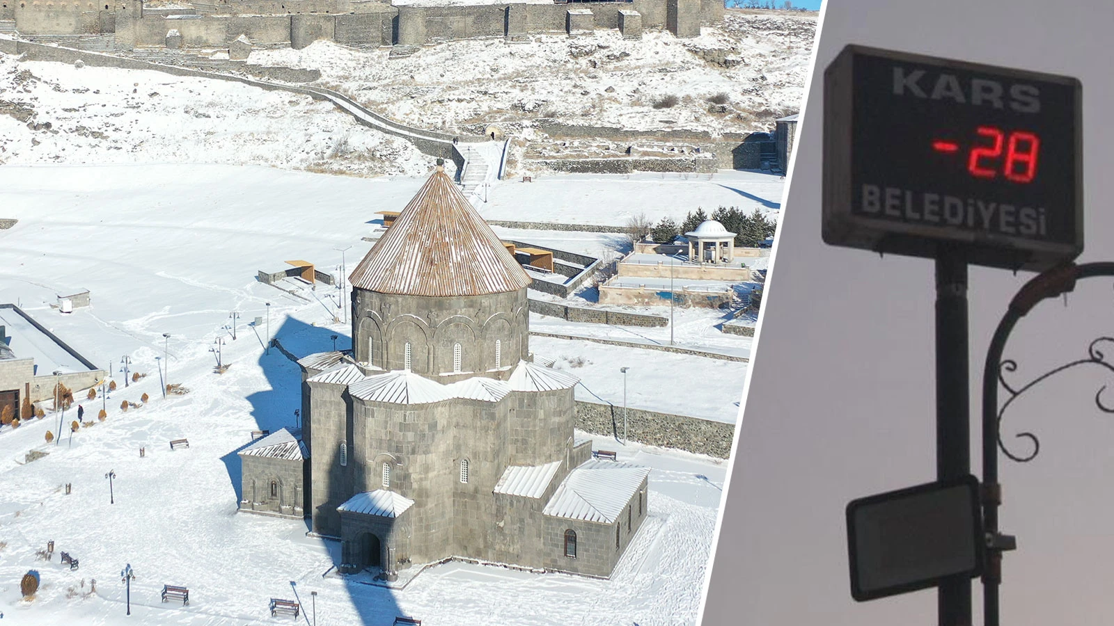 Kars buz tuttu: Termometreler eksi 28’i gösterdi