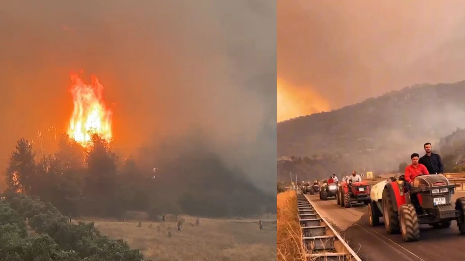 Cepheye gider gibi alevlerin üzerine böyle gittiler... Konvoy oluştu, karayolu kapatıldı!