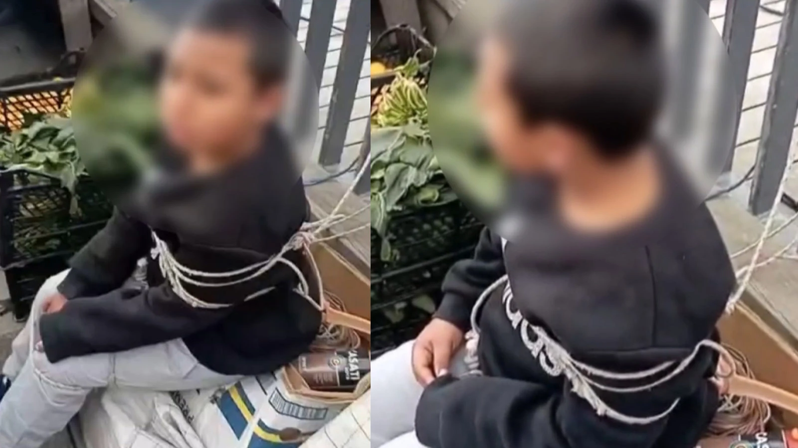 Sarıyer'de yaşandı: Pazarda eşofman çalan çocuğu iple bağladılar