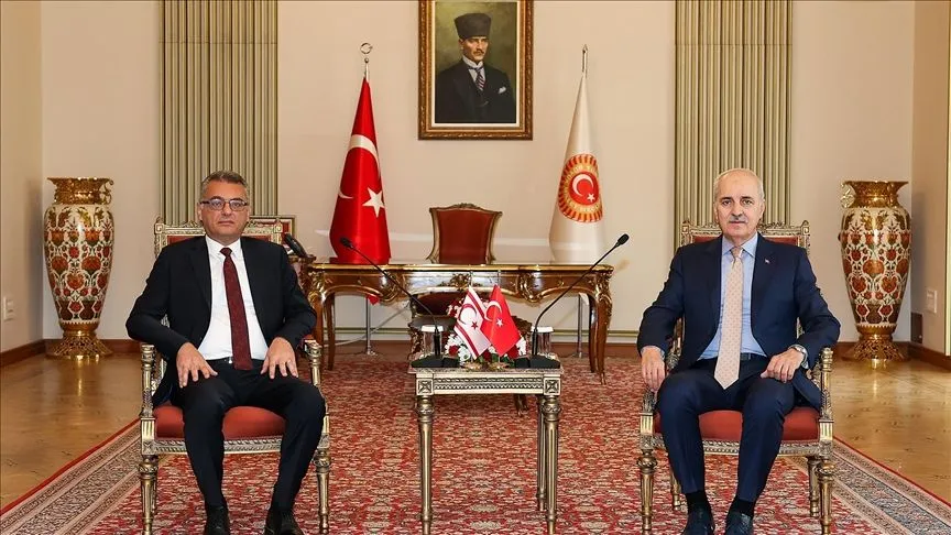 TBMM Başkanı Kurtulmuş, KKTC Cumhurbaşkanı Erhürman ile görüştü