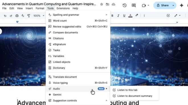 Google Dokümanlar için Gemini destekli sesli özetler altyapısı sunuldu