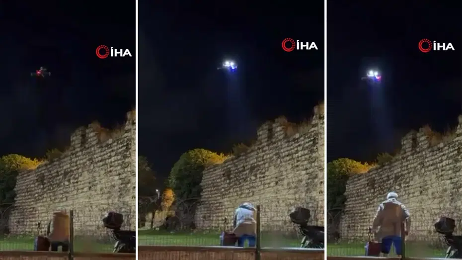 İstanbul'da drone ile denetim. "Derhal bu bölgeden ayrılın"