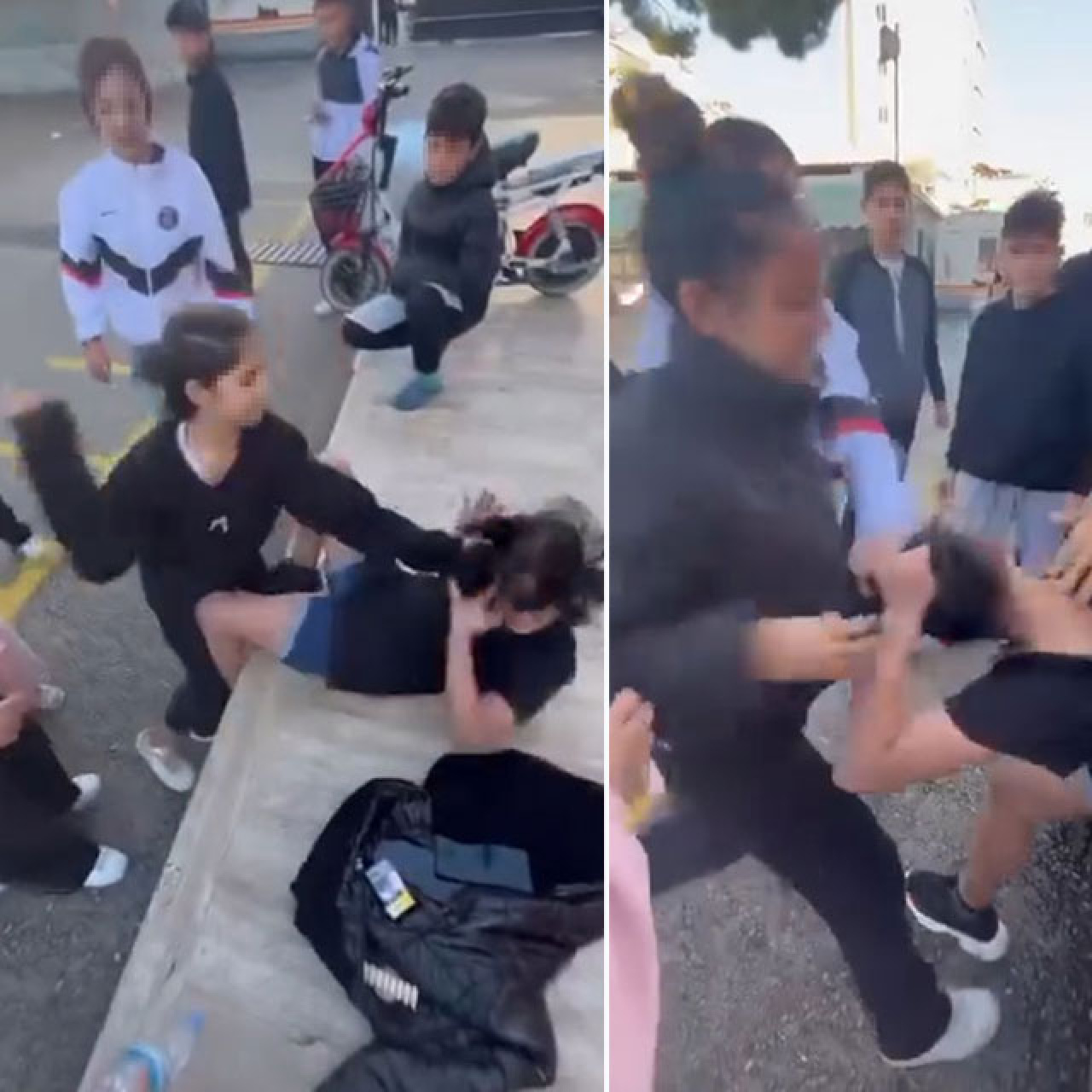 Kız öğrenciye tekmeli yumruklu darp! Okul bahçesinde akran dehşeti!