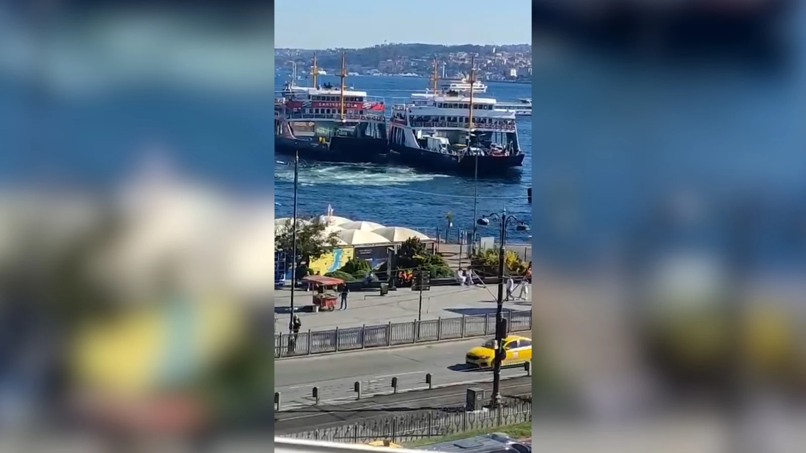 Sirkeci'de feribot kazası! O anlar anbean kameraya yansıdı