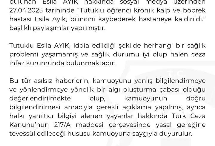 İstanbul- Esila Ayık hakkındaki yanıltıcı paylaşımlara soruşturma