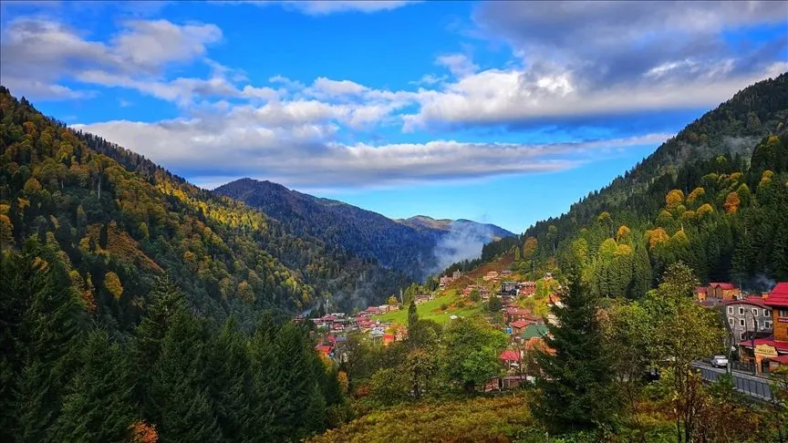 Rize'de Ayder Yaylası'nda sonbahar renkleri hakim oldu