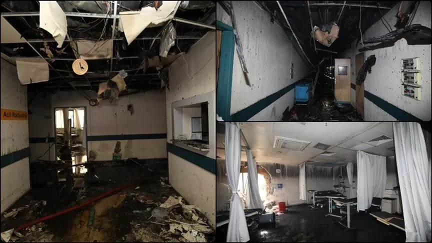 Akdeniz Üniversitesi Hastanesi'nde yangında zarar gören alanlar tespit edildi