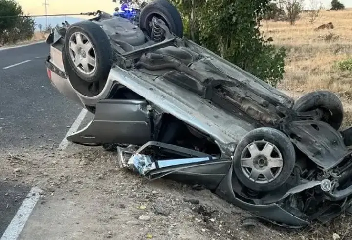Kontrolden çıkan otomobil takla attı: 1 ölü, 3 yaralı