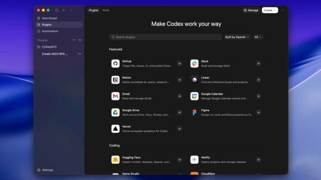 OpenAI, Codex uygulamasına “plugin/eklenti” desteği ekledi