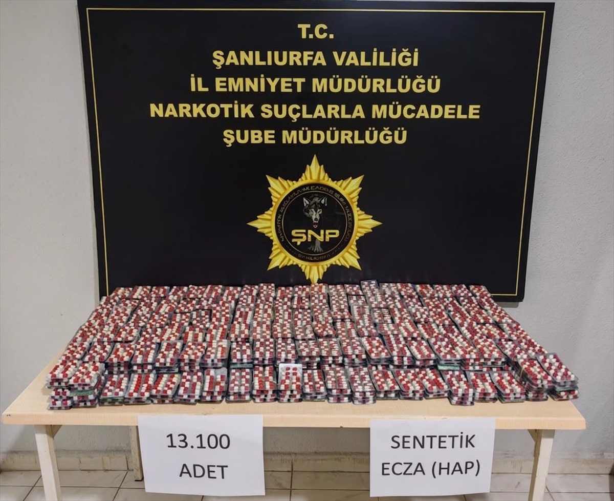 Şanlıurfa'da 13 Bin 100 Uyuşturucu Hap Ele Geçirildi