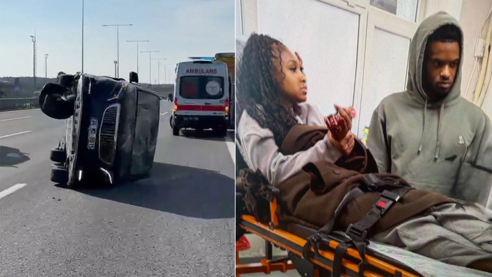 Nelson Semedo’nun eşi trafik kazası geçirdi! Araç devrildi