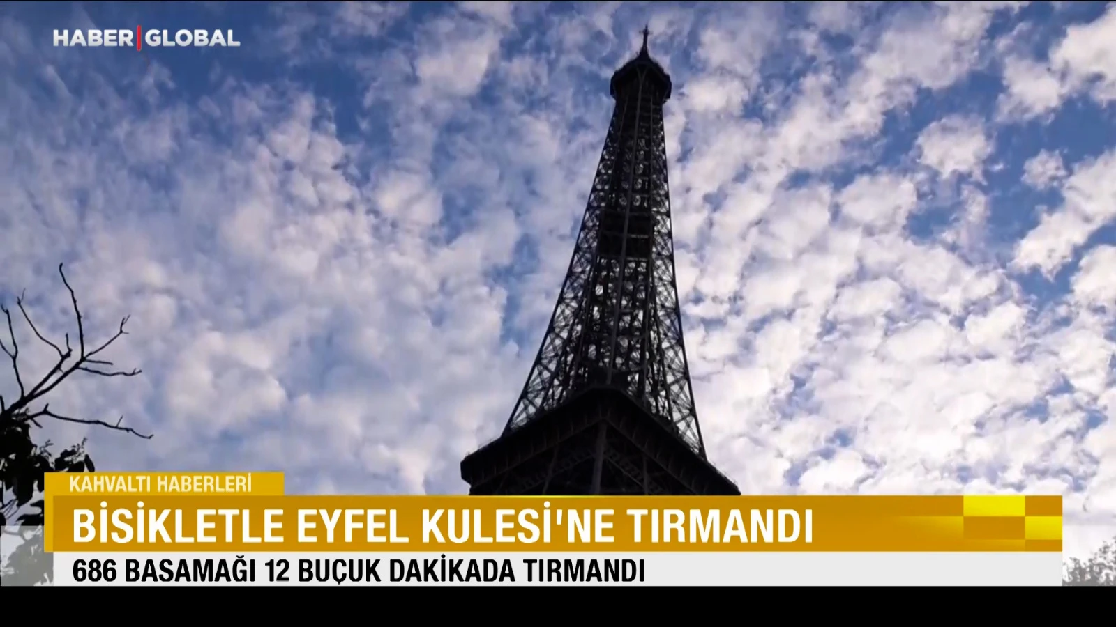 Bisikletle Eyfel Kulesi'ne rekor sürede tırmanış: 686 basamağı 12 buçuk dakikada tırmandı
