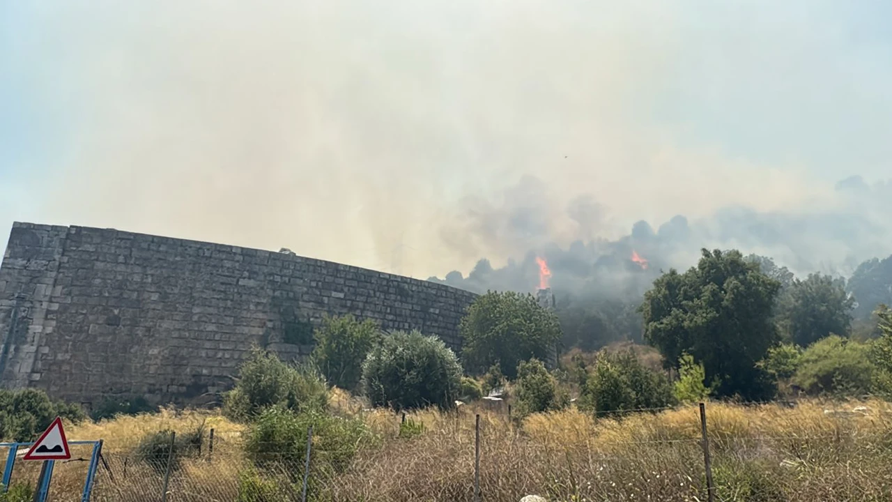 Antalya'da yangın: Alevler Perge Antik Kenti'ne sıçramadan söndürüldü