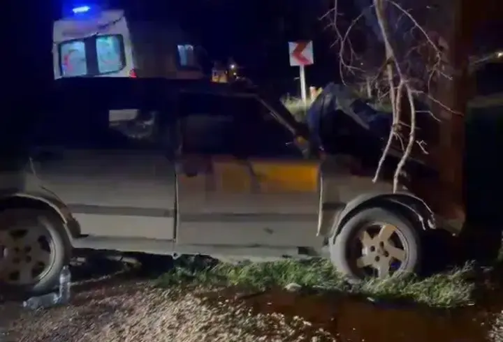 Kontrolden çıkan otomobil ağaca çarptı: 4 yaralı