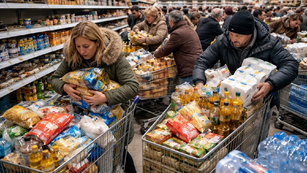 Savaş korkusu marketlere yansıdı: Komşu'da ürün stoklama başladı