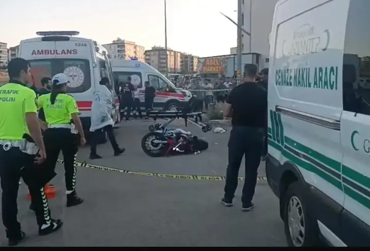 Gaziantep’te otomobille çarpışan motosiklet sürücüsü öldü