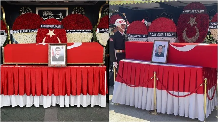 Hatay İskenderun'da şehit olan iki asker son yolculuklarına uğurlandı