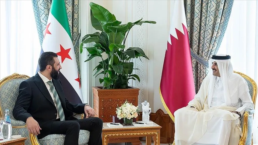 Suriye Cumhurbaşkanı Şara, Doha'da Katar Emiri Al Sani ile görüştü