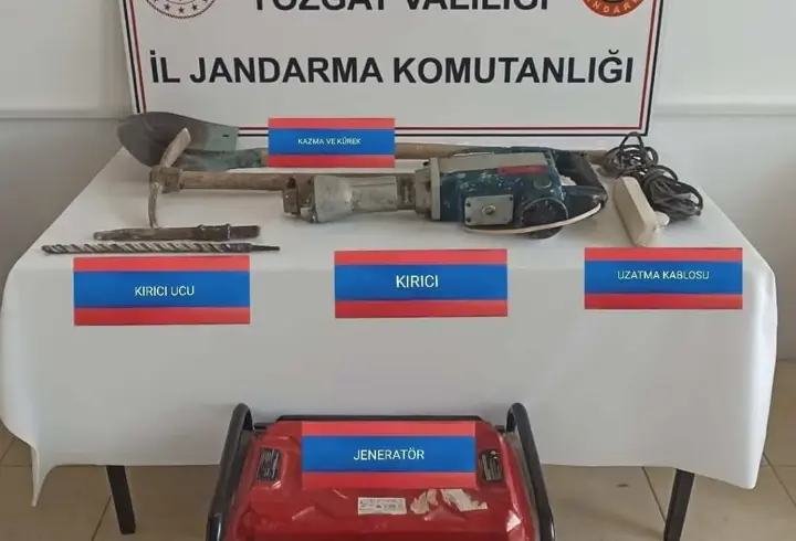Yozgat'ta kaçak kazı operasyonunda 3 gözaltı