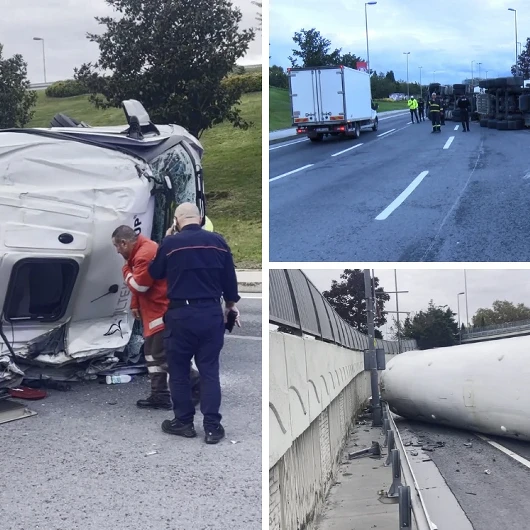 Bakırköy'de Lng Yüklü Tanker Devrildi! Ekipler Alarma Geçti: Bir Kişi Yaralandı