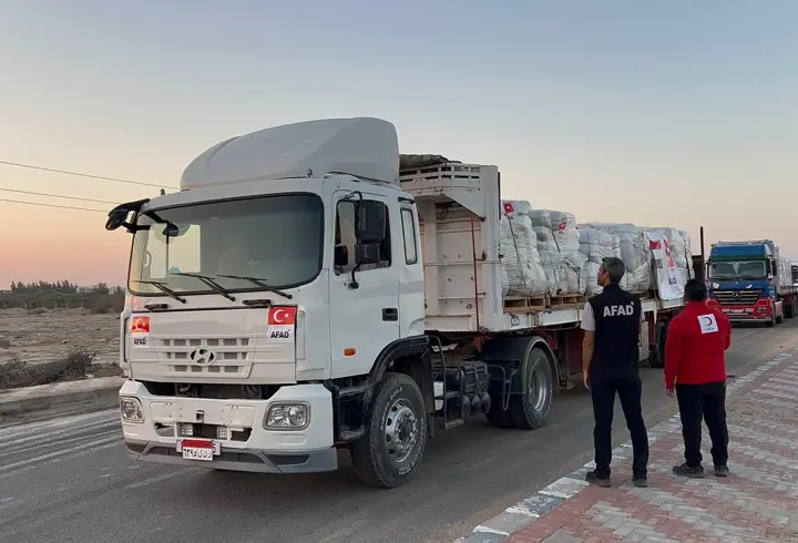 AFAD’dan Gazze’ye bugün 17 TIR gıda ve 3 TIR battaniye yardımı yapılacak