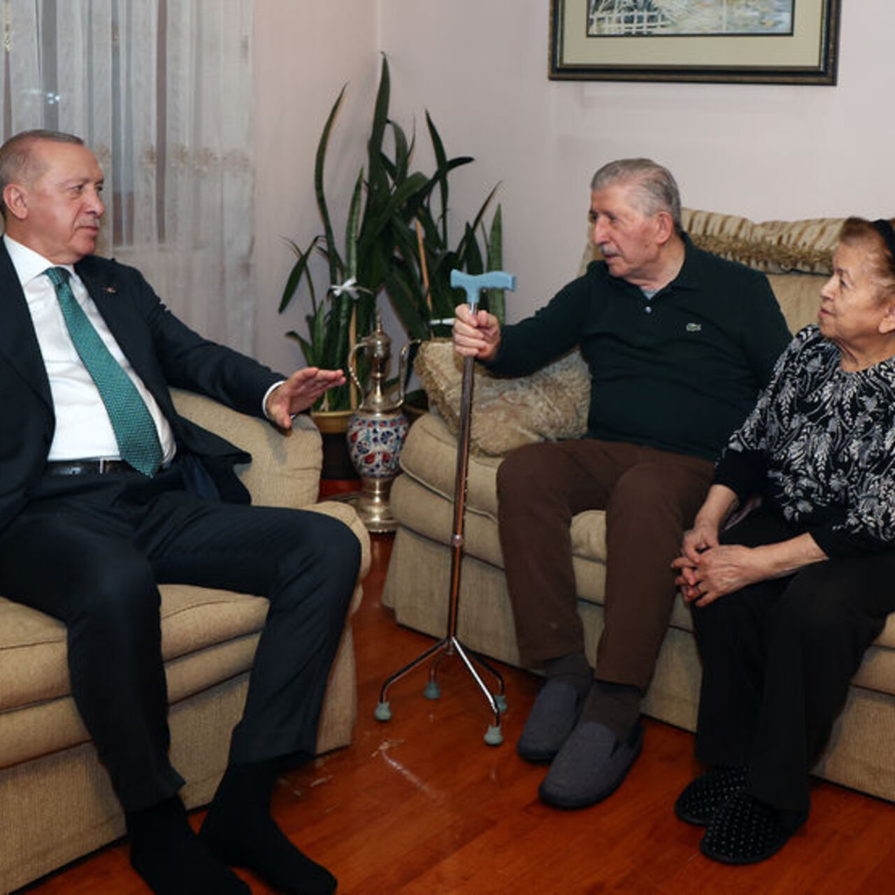 Cumhurbaşkanı Erdoğan'dan eski TBMM Başkanı Köksal Toptan'a ziyaret