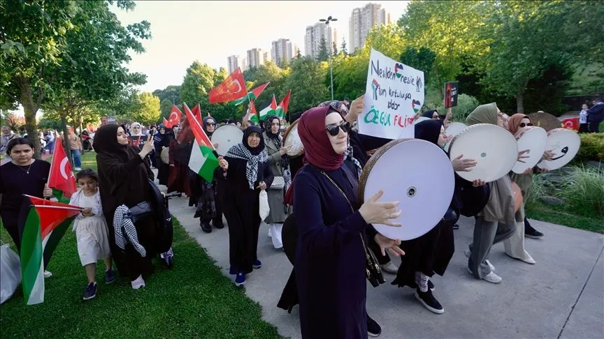 İstanbul'da "Özgür Gazze Yürüyüşü" yapıldı