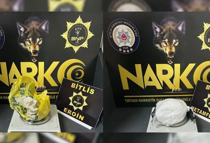 Bitlis'te eroin ve metamfetamin ele geçirildi: 1 tutuklama
