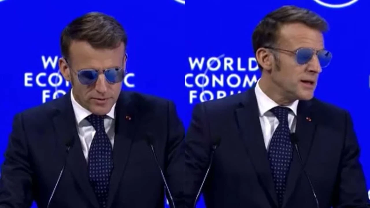 Macron'un güneş gözlükleri Davos'a damga vurdu