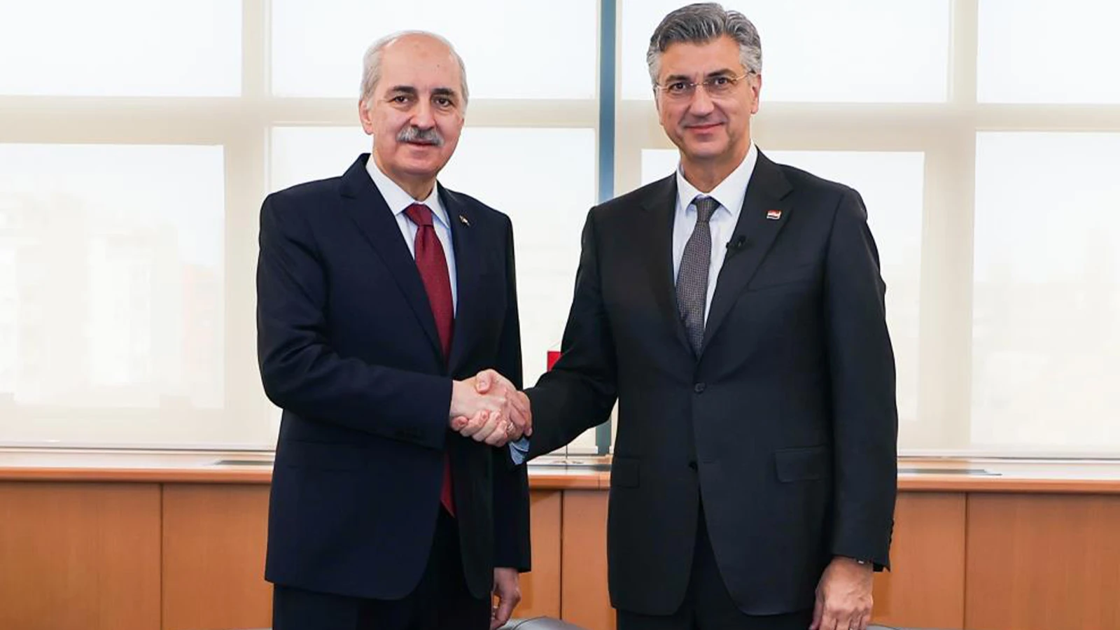 TBMM Başkanı Kurtulmuş, Hırvatistan Başbakanı Plenkovic ile görüştü
