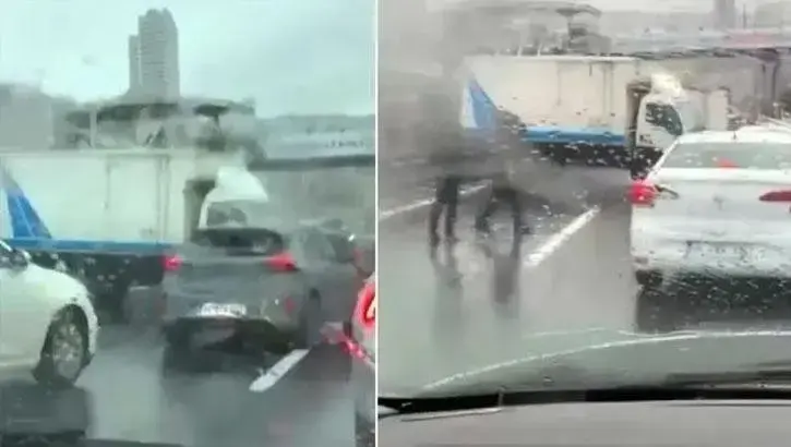 E-5'te Trafik Kilitlendi! Metrobüs Bariyerine Çarpan Kamyonet Ulaşımı Aksattı