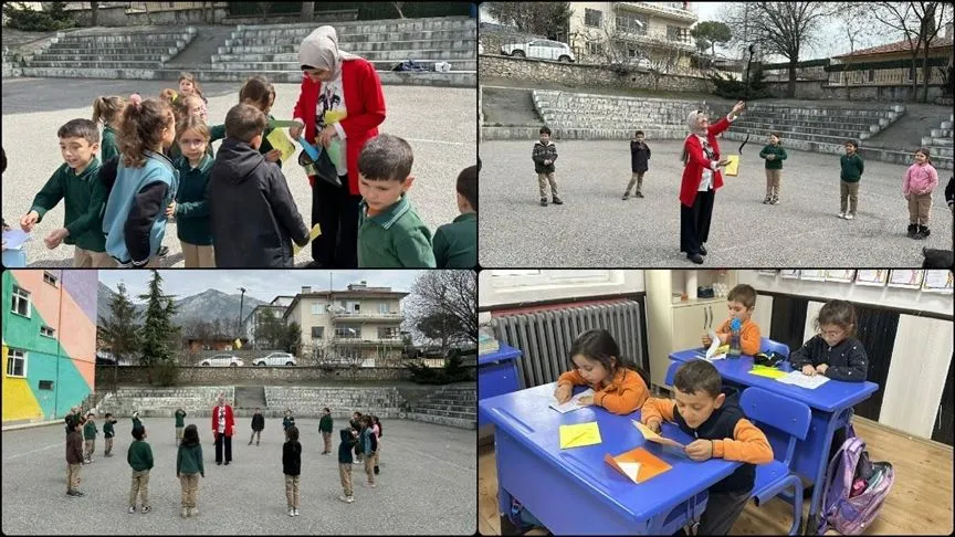 Çorum'da ilkokul öğrencileri birbirlerine dronla mektup gönderiyor