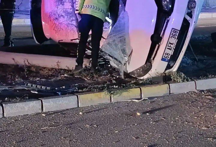 Otomobil aydınlatma direğine çarptı : 2 yaralı