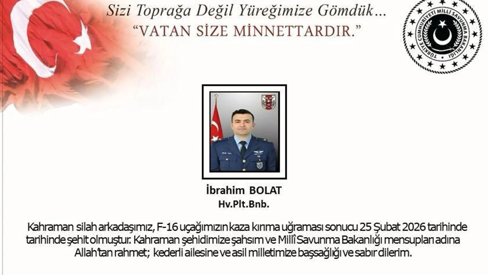 Balıkesir'de kaza kırıma uğrayan F-16'da şehit olan pilotun kimliği açıklandı