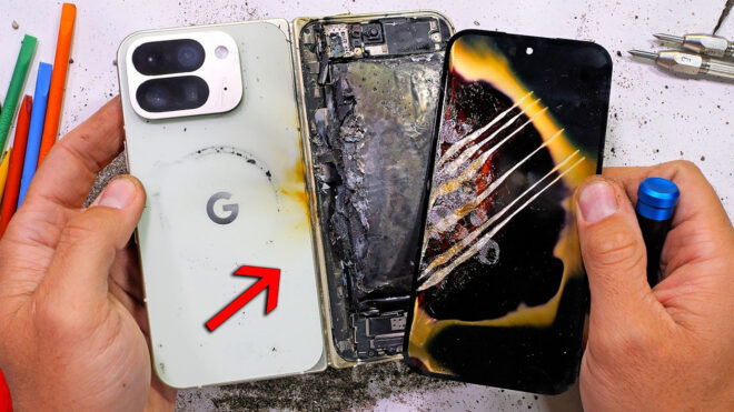 Google Pixel 10 Pro Fold’un bataryası, JerryRigEverything’in sağlamlık testinde alev aldı [Video]