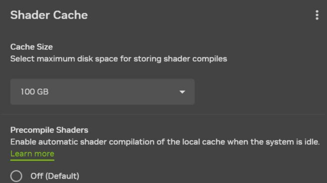 Nvidia uygulamasına faydalı bir “Shader Cache” özelliği geldi